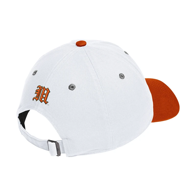 Unisex adidas White/Orange Miami Hurricanes Seasonal Baseball Slouch Adjustable Hat