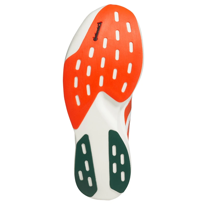 Chaussures de course unisexes Adidas Adizero Evolution SL blanches des Miami Hurricanes