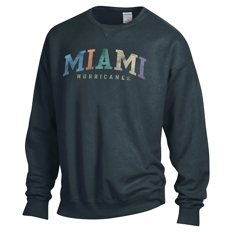 Sweat-shirt surdimensionné unisexe ComfortWash gris Miami Hurricanes