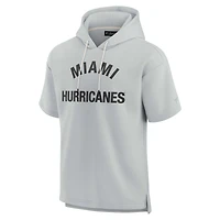 Unisex Fanatics Gray Miami Hurricanes Elements Super Soft Fleece Short Sleeve Pullover Hoodie