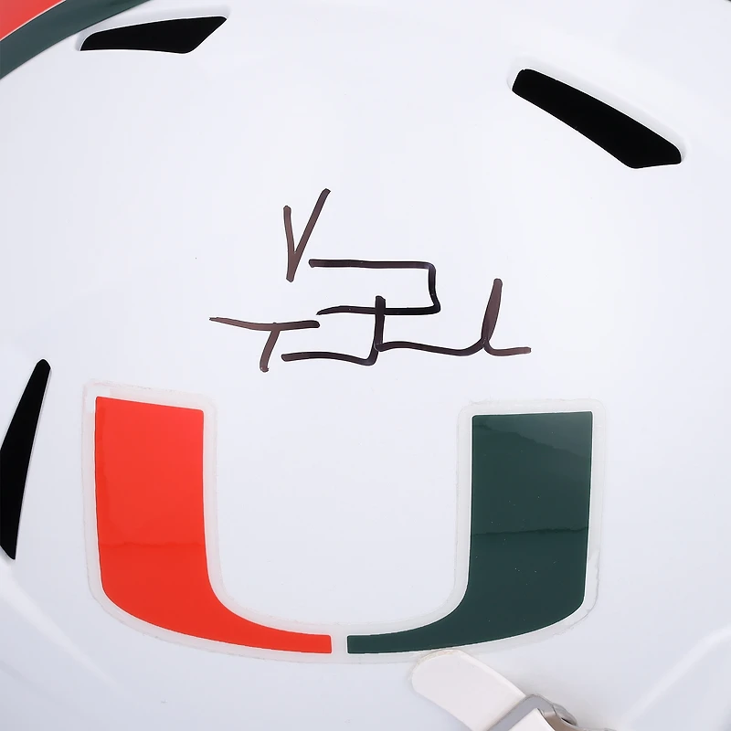 Vinny Testaverde Miami Hurricanes Autographed Riddell Speed Replica Helmet