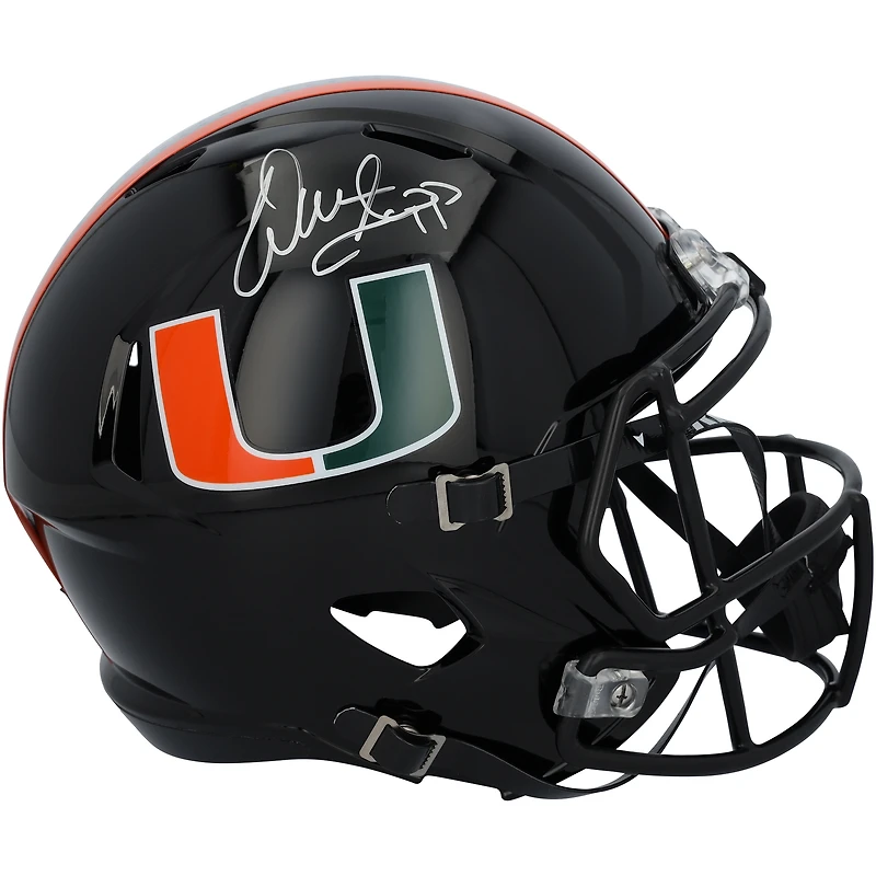 Warren Sapp Miami Hurricanes Autographed Riddell 2024 Black Alternate Speed Replica Helmet  