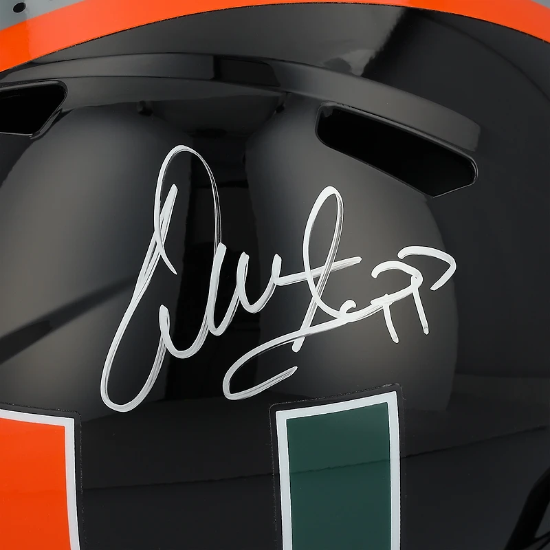 Warren Sapp Miami Hurricanes Autographed Riddell 2024 Black Alternate Speed Replica Helmet  