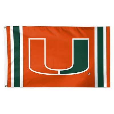 Drapeau WinCraft Miami Hurricanes 3' x 5' à rayures verticales de luxe, simple face