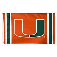 Drapeau WinCraft Miami Hurricanes 3' x 5' à rayures verticales de luxe, simple face