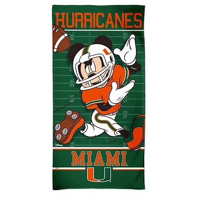 Serviette de plage WinCraft Miami Hurricanes 30'' x 60'' Disney Spectra