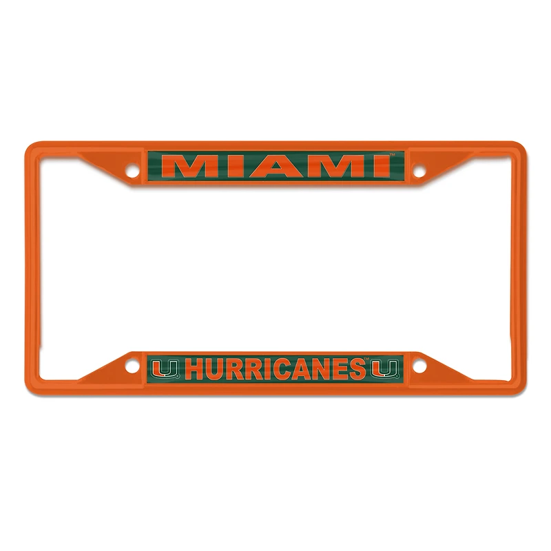 WinCraft Miami Hurricanes Cadre de plaque d'immatriculation couleur chrome