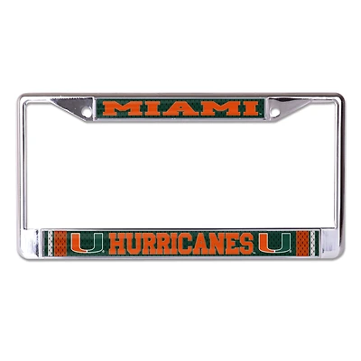 Cadre de plaque d'immatriculation en métal découpé au laser WinCraft Miami Hurricanes