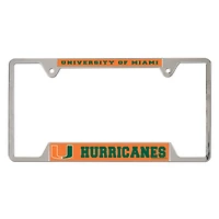 Cadre de plaque d'immatriculation WinCraft Miami Hurricanes