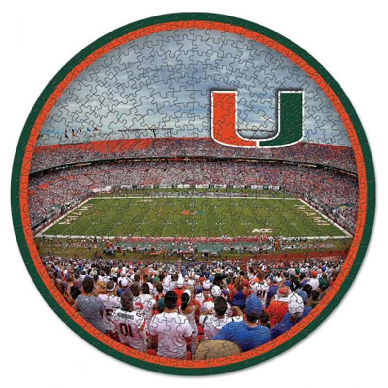 WinCraft Miami Hurricanes Round 500-Piece Puzzle