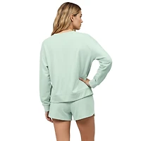 Women's Concepts Sport  Light Green Miami Hurricanes Elevation Tri-Blend Long Sleeve Top & Short Set