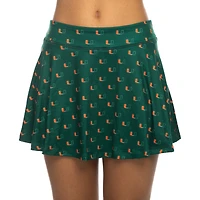 Jupe-short fluide à imprimé intégral vert Miami Hurricanes ZooZatz pour femme