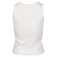 Women's '47  Cream Miami Hurricanes Micro Logo Ribbed Cropped Tank Top