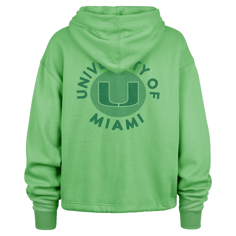 Women's '47  Green Miami Hurricanes Luminance Dot Venice Pullover Hoodie