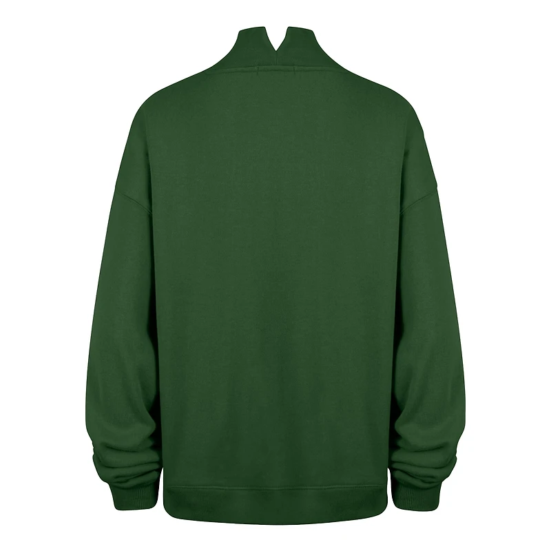 Sweat-shirt à col montant vert Miami Hurricanes pour femme, modèle 47
