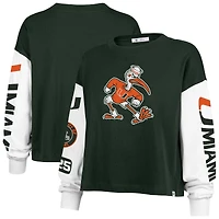Women's '47 Green Miami Hurricanes Sydney Long Sleeve T-Shirt