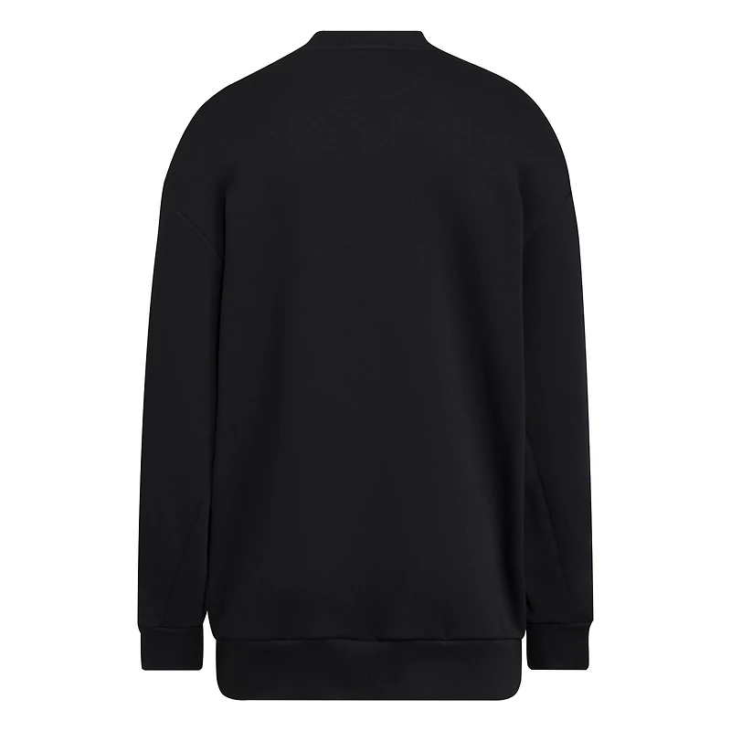 Women's adidas Black Miami Hurricanes Oversized Crewneck Pullover