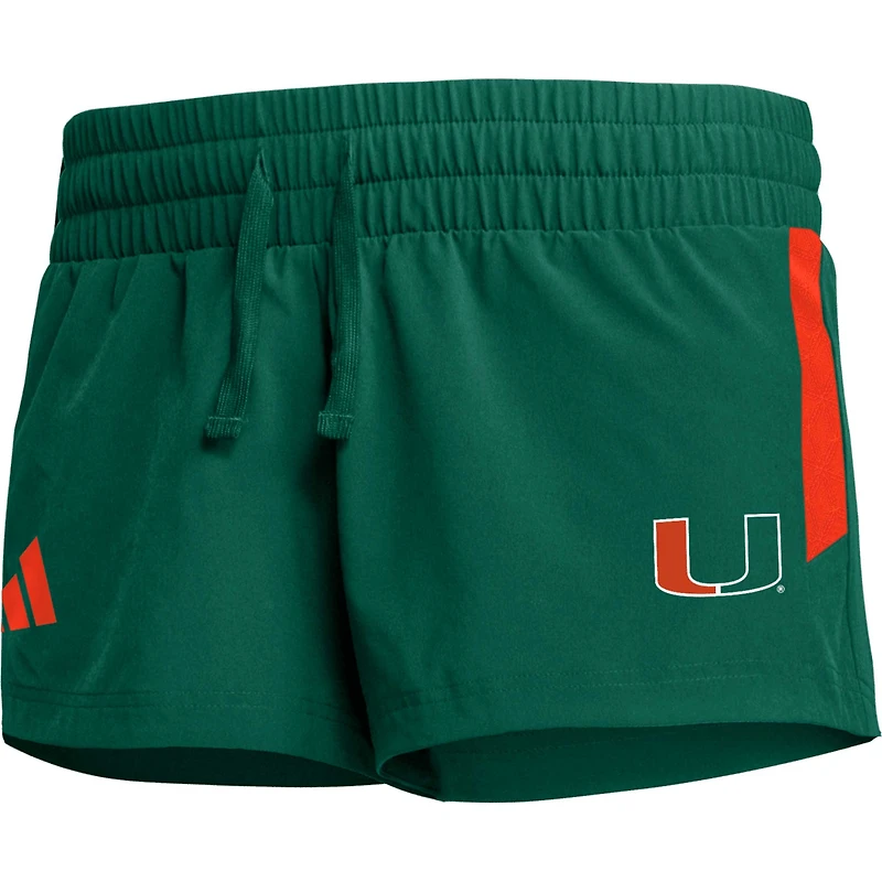 Short de performance adidas Miami Hurricanes 2023 Sideline vert pour femme