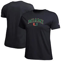 Women's Champion  Black Miami Hurricanes Arched Over Logo T-Shirt