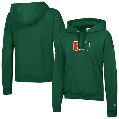 Women's Champion Green Miami Hurricanes Powerblend Fleece Hoodie