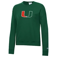 Women's Champion Green Miami Hurricanes Powerblend Sweatshirt
