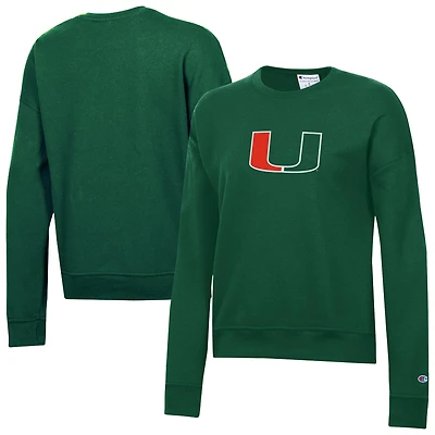 Sweat-shirt Powerblend vert Champion pour femme des Miami Hurricanes