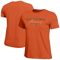 Women's Champion  Orange Miami Hurricanes Lifestyle T-Shirt