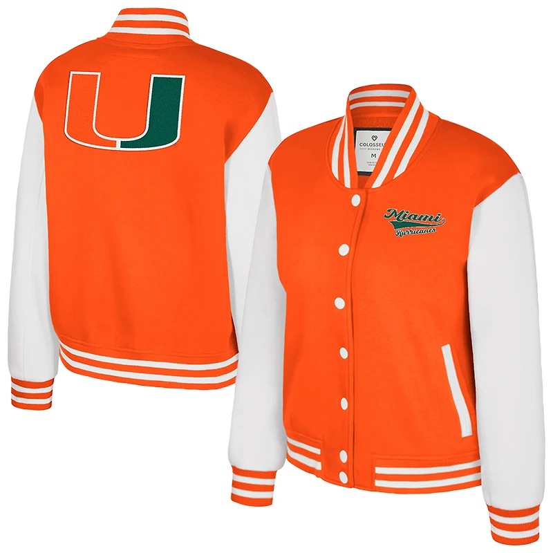 Veste polaire à boutons-pression French Baguette orange Colosseum pour femme des Hurricanes de Miami