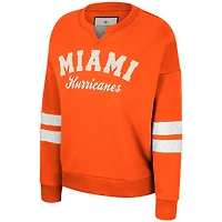Sweat-shirt à col cranté Colosseum Orange Miami Hurricanes Perfect Date pour femmes