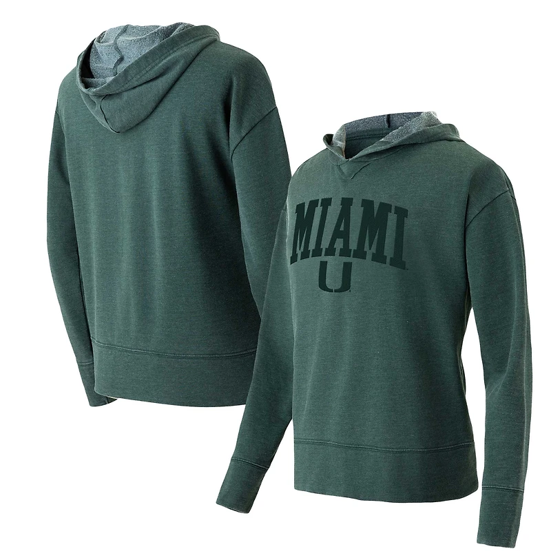 Women's Concepts Sport Green Miami Hurricanes Volley Long Sleeve Hoodie Top