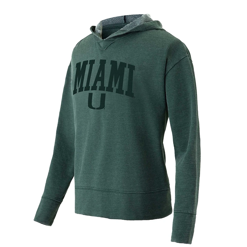 Women's Concepts Sport Green Miami Hurricanes Volley Long Sleeve Hoodie Top