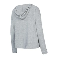 Women's Concepts Sport Grey Miami Hurricanes Juniper Soft Modest Cropped Long Sleeve Hoodie Top