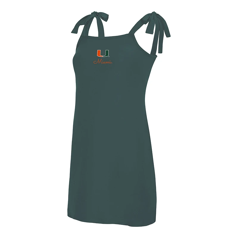 Women's Concepts Sport  Navy Miami Hurricanes Tie-Shoulder Nightdress