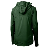 Sweat à capuche zippé Cutter & Buck vert chasseur Miami Hurricanes Adapt Eco Knit pour femme
