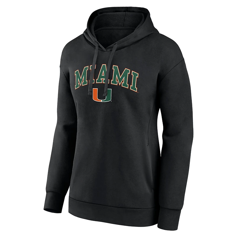 Sweat à capuche noir Fanatics Miami Hurricanes Campus pour femmes