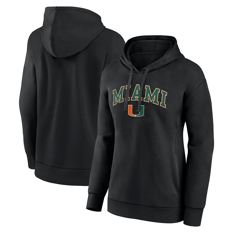 Sweat à capuche noir Fanatics Miami Hurricanes Campus pour femmes