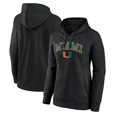 Sweat à capuche noir Fanatics Miami Hurricanes Campus pour femmes