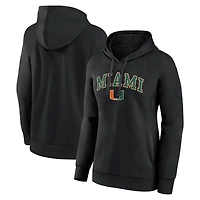 Sweat à capuche noir Fanatics Miami Hurricanes Campus pour femmes
