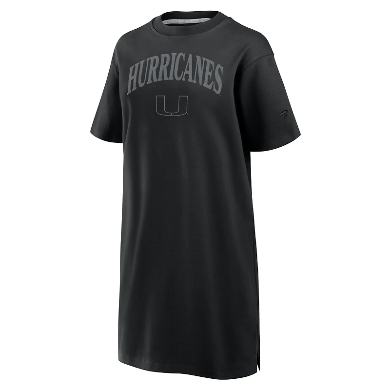 Robe t-shirt noire à trois mélanges pour femme Fanatics Miami Hurricanes Elements Go