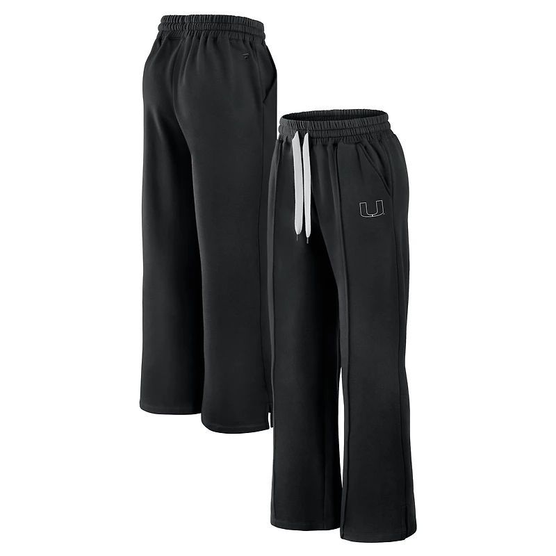 Pantalon de survêtement évasé en polaire super douce Fanatics pour femme, noir, Miami Hurricanes Prime