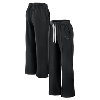 Pantalon de survêtement évasé en polaire super douce Fanatics pour femme, noir, Miami Hurricanes Prime