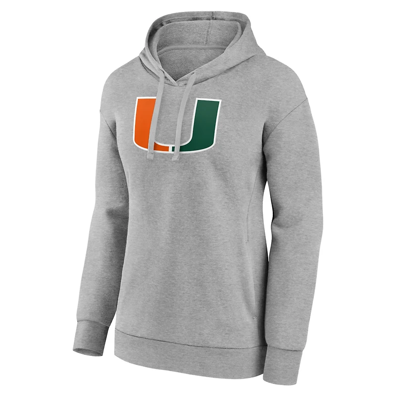 Sweat à capuche gris pour femme Fanatics Miami Hurricanes