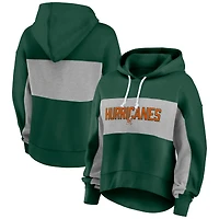 Sweat à capuche en polaire vert/gris pour femme Fanatics Miami Hurricanes
