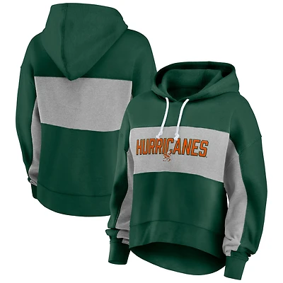 Sweat à capuche en polaire vert/gris pour femme Fanatics Miami Hurricanes