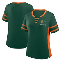 T-shirt à lacets Fanatics vert/orange Miami Hurricanes Be Fearless Athena pour femme