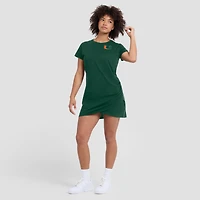Women's Fanatics Green Miami Hurricanes Ruched Drape T-Shirt Dress
