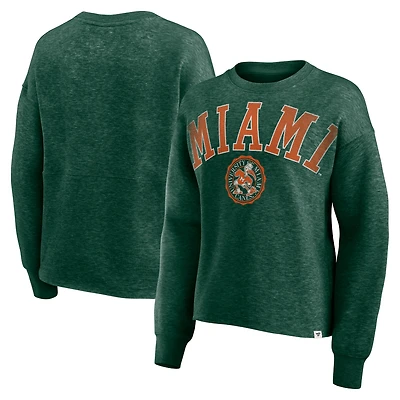 Sweat-shirt en polaire surdimensionné pour femme Fanatics Heather Green Miami Hurricanes Heritage
