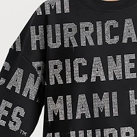Women's Gameday Couture  Black Miami Hurricanes Hype Era Sweatshirt