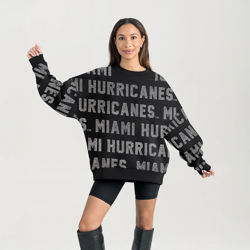 Women's Gameday Couture Black Miami Hurricanes Hype Era Sweatshirt