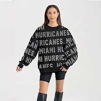 Women's Gameday Couture  Black Miami Hurricanes Hype Era Sweatshirt